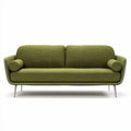 Green fabric sofa with round armrests and metal legs 200 x 80 x 90cm