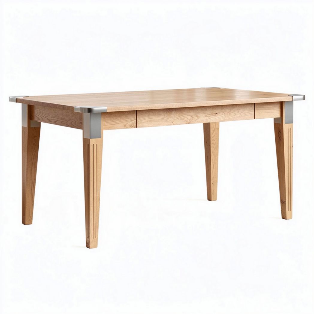 Wooden desk with metal accents for office use 150 x 75 x 75cm
