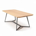 Wooden dining table with metal legs 180 x 90 x 75cm for indoor use