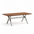 Wooden dining table with metal legs 180 x 90 x 75cm in walnut finish