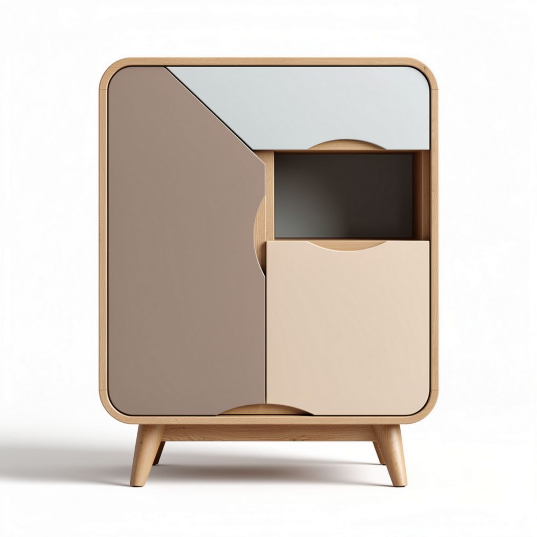 Modern wooden storage cabinet with three drawers and contemporary design 60 x 40 x 80cm